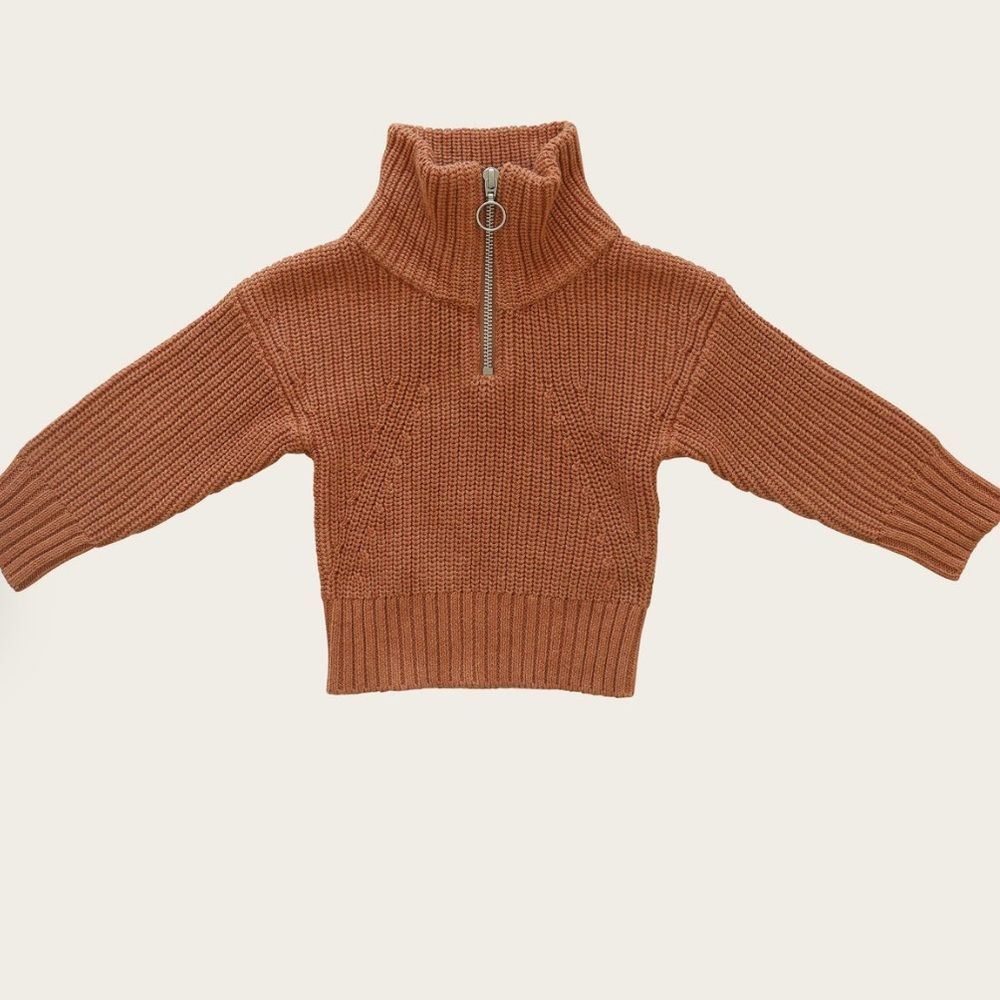 Jamie Kay Bradley Knit Half Zip Sweater in Tawny Marle | 1YR - Picture 8 of 8
